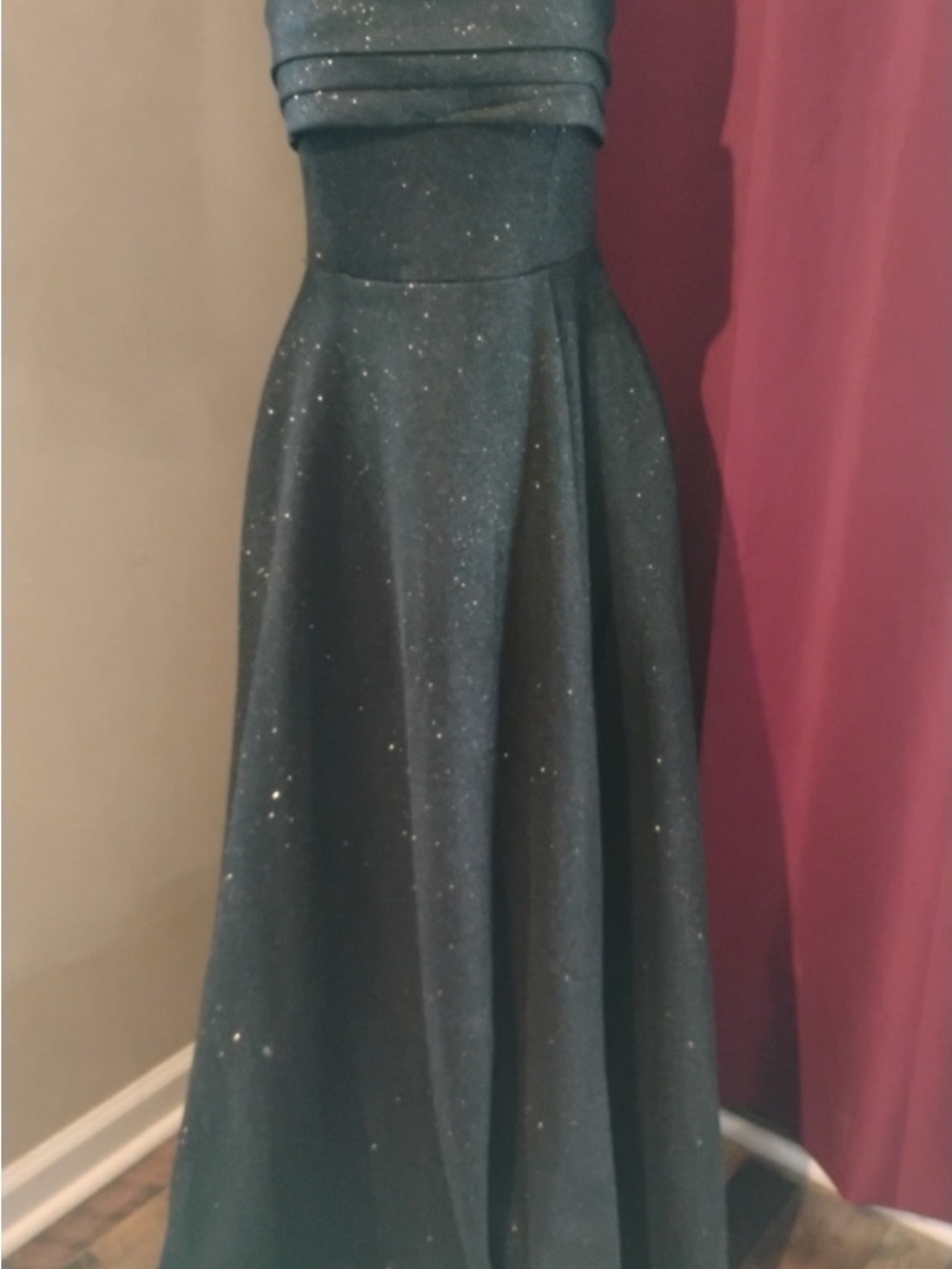 Windsor Strapless Black Sparkle Evening Gown - Picture 6 of 11